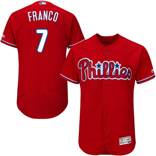 Phillies #7 Maikel Franco Red Flexbase Authentic Collection Stitched MLB Jersey